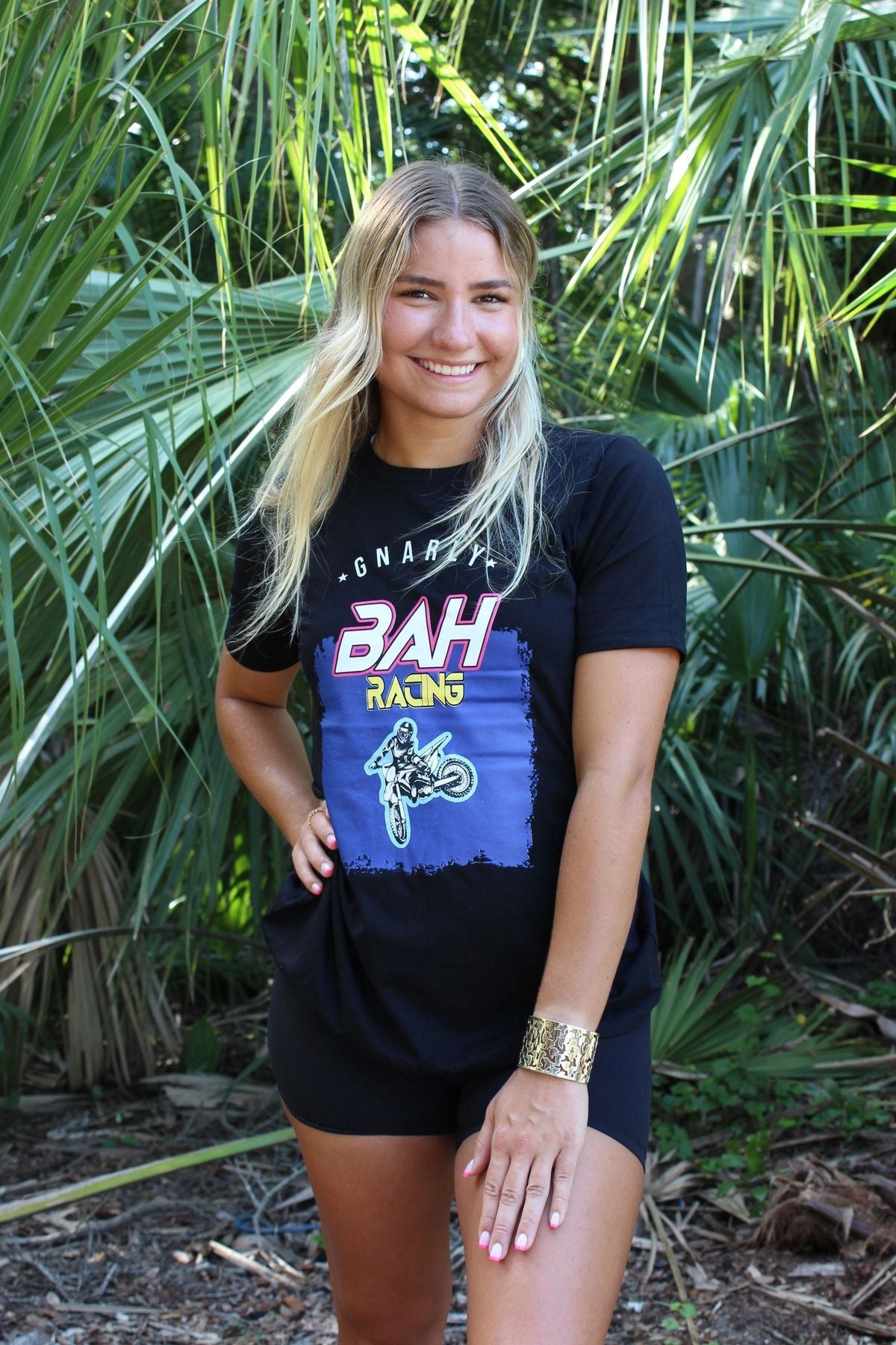 Pure cotton GNARLY T-Shirt: Perfect with leggings or jeans. Runs small, machine washable, and imported. Trendy and comfortable for everyday wear. Buy Now!
